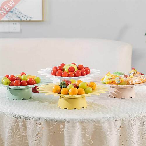 Fruit Plate Flower Shape with Detachable Chassis Wheat