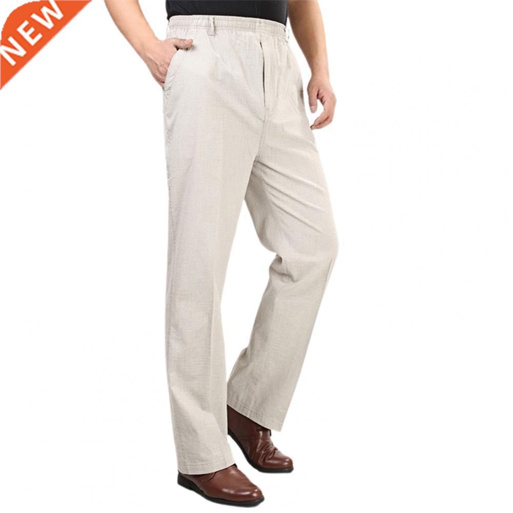 Men High Waist Deep Crotch Breathable Elastic Waist Straight