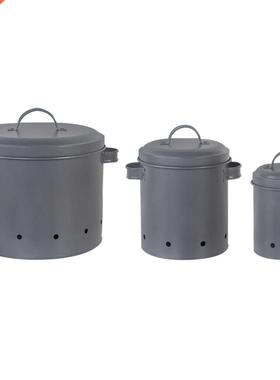 3pcs Container Potato Onion Galvanized Iron Storage