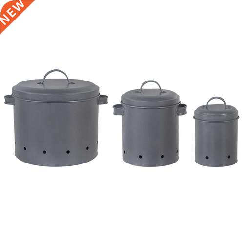 3pcs Container Potato Onion Galvanized Iron Storage