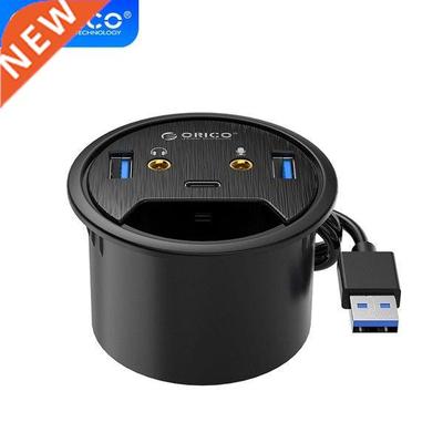 ORCO 2 4 Port Desktop Grommet USB 3.0 HUB Type-C Audo