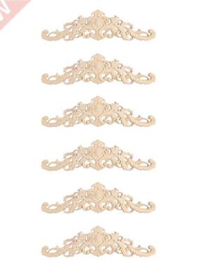 6Pcs Wood Decorative Long Carved Onlay Applique Furniture Co