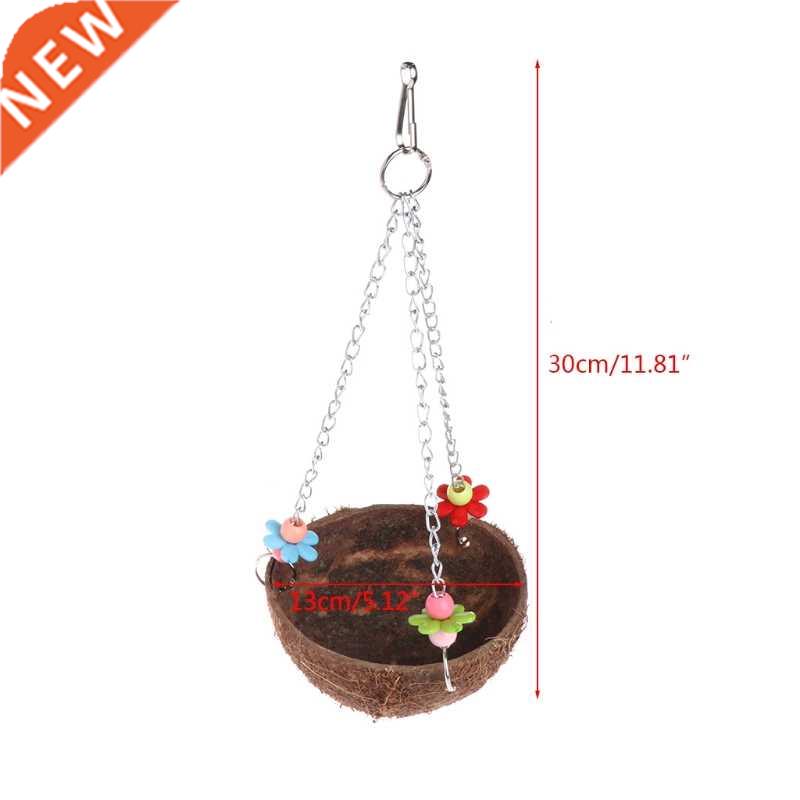 Natural Coconut Shell Bird Nest Cage Feeder Hanging
