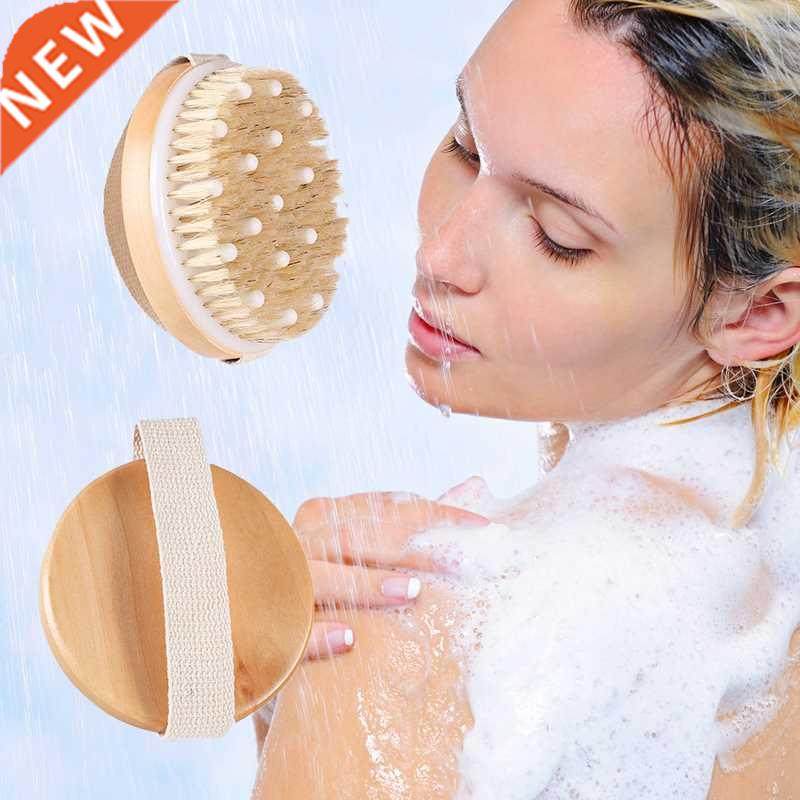 natural wood bristles bath brush to rub back exfoliating
