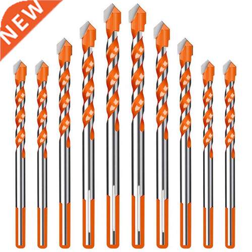 10 Pcs Triple-cornered Masonry Drill Bit Set Multifunctional