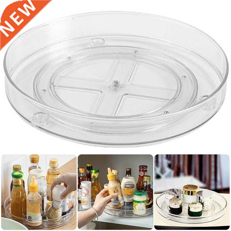 Turntable Organizer Multifunction Clear Rotating Storage Tra