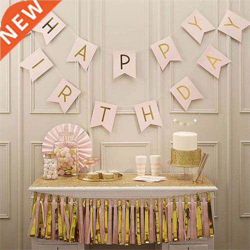Paper Bunting Garland Banners Flags Happy Birthday Banner