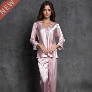 Women's Silk Satin Pajamas Pyjamas Set Sleepwear Paj