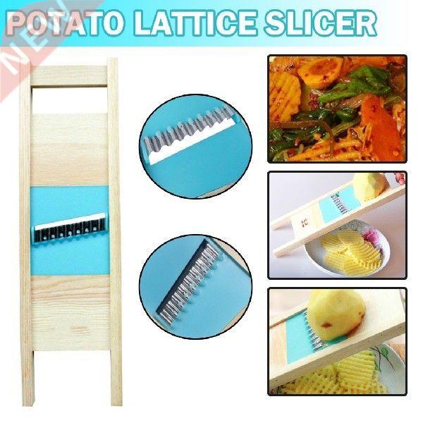 Wooden Potato Grid Slicer Vegetable Grater Corrugated Net
