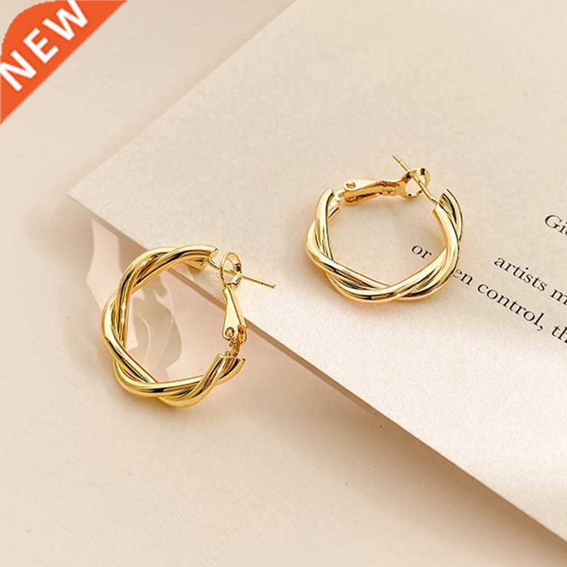 LATS Fashion Distortion Interweave Twist Metal Circle Geomet