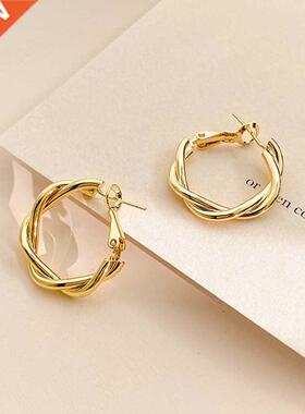 LATS Fashion Distortion Interweave Twist Metal Circle Geomet