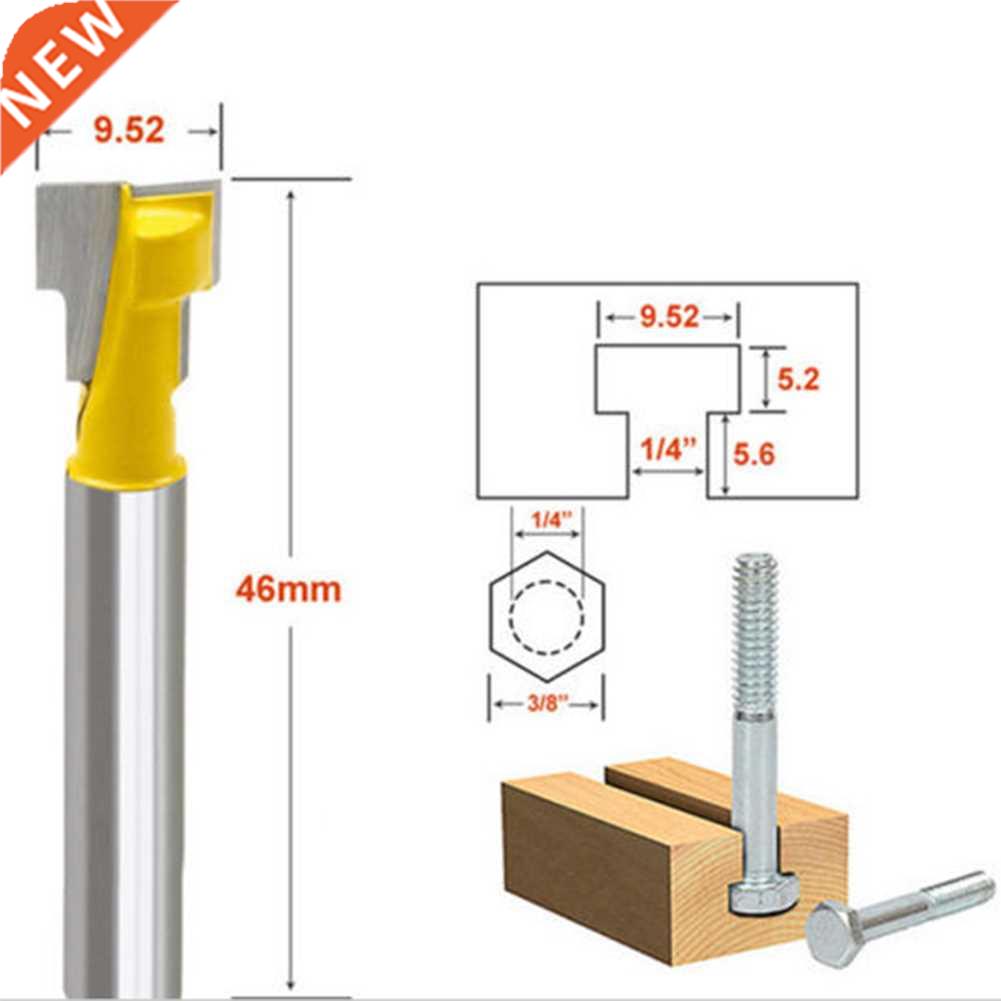 3/8'' Router Bit T-Slot Cutter 1/4'' Shank Steel Handle Mill