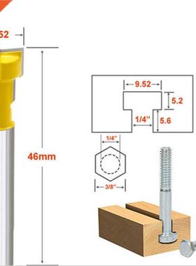 3/8'' Router Bit T-Slot Cutter 1/4'' Shank Steel Handle Mill