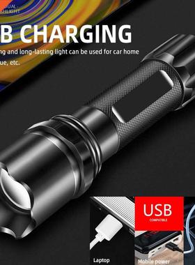 LED Flashlig Strong Lig USB Charging Outdoor Long-range
