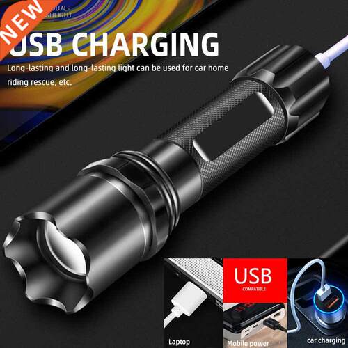 LED Flashlig Strong Lig USB Charging Outdoor Long-range