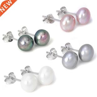 hot 925 Sterling Silver 7-8mm Real Freshwater Pearl white G