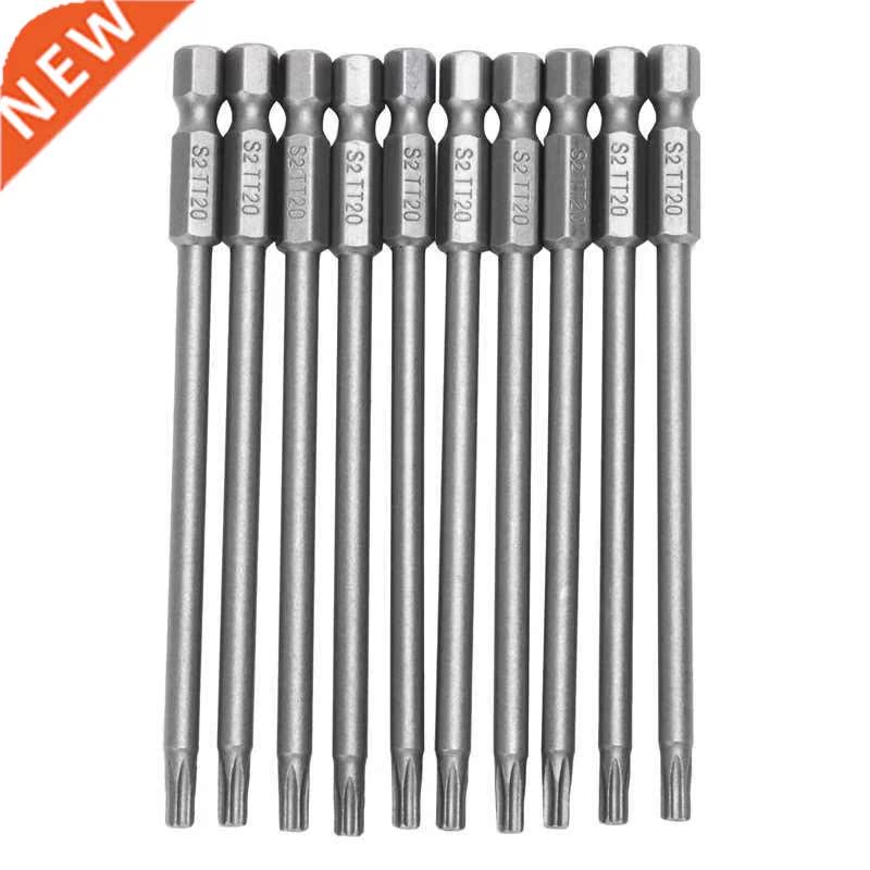 10pcs 100mm Length 1/4 inch Hex Shank T20 Torx Security Scre