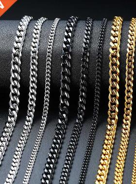 Vnox Cuban Chain Necklace for Men Women, Basic Punk Stainles