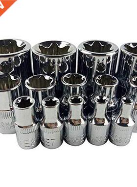 14Pcs/Set E Torx Star Female Bit Socket Set 1/2inch 3/8inch