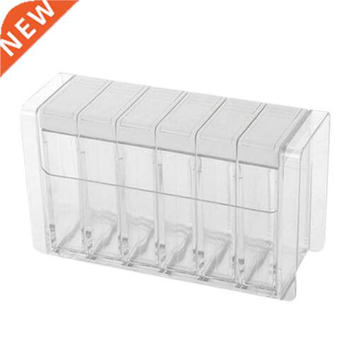 6 Pcs Transparent Plastic Seasoning Box Seasoning Dispenser
