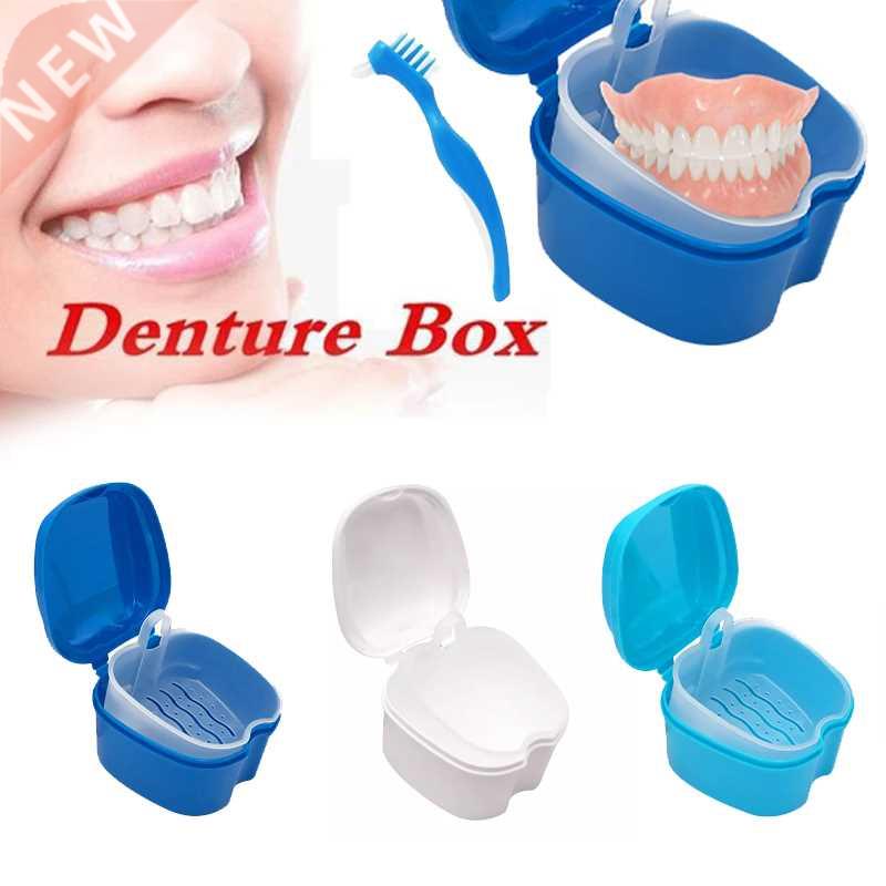Denture Bath Box Case Dental False Teeth Storage Box with Ha