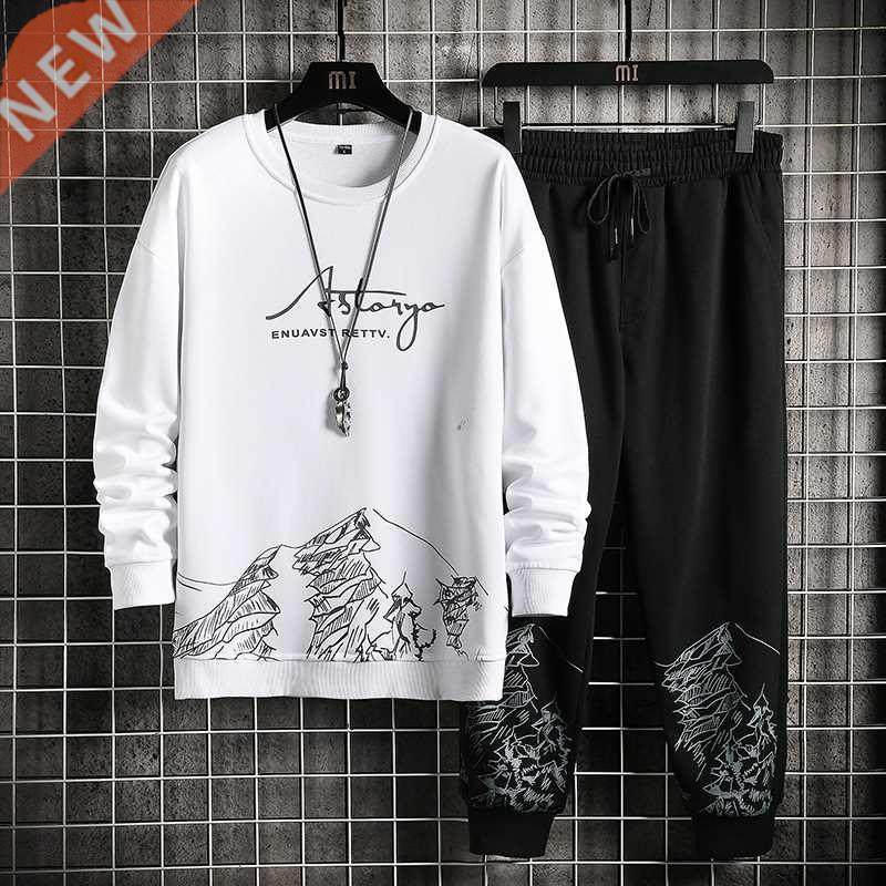 2022 Fashion Sports Wear Two Pieces Set Mens Hoodie+Pants Se