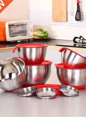 1pc Stainless Steel Mixing Bowls Non Slip Silicone Bottom Ne