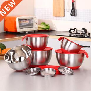 1pc Stainless Steel Mixing Bowls Non Slip Silicone Bottom Ne