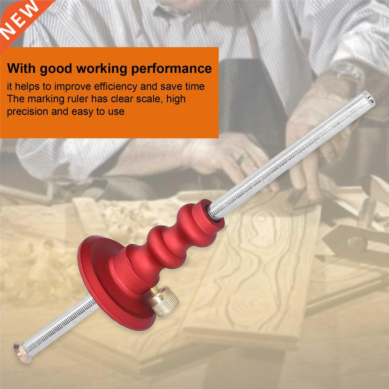 KKMOON Woodworking Scriber Ruler 0-200mm Wood Marking Gauge