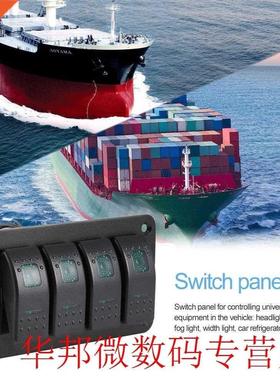 4 Gang Car Marine Boat Caravan LED Switch Panel Breaker Prof