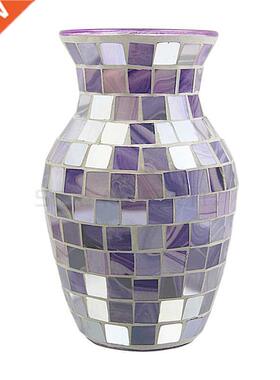 Simple White Shell Mosaic Glass Vase Desktop Flower