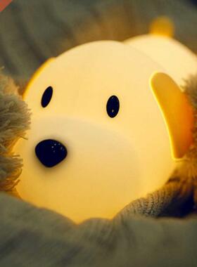 Silicone Dog LED Night Light Touch Sensor 2 Colors Dimmable