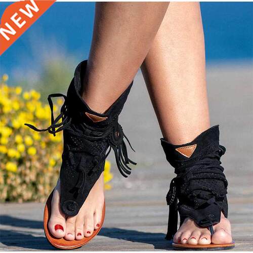 Women	s Sandals 2021 Retro Gladiator Ladies Clip Toe