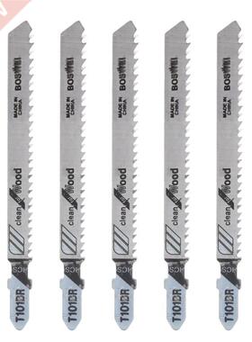 5 Pcs T101BR HCS 100mm Jigsaw Blades Clean For Wood Laminate
