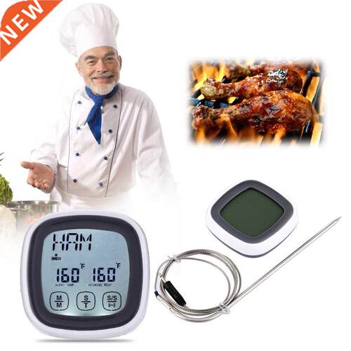 Touchscreen LCD Food Timer Probe Meat Cooking BBQ TurGauge T