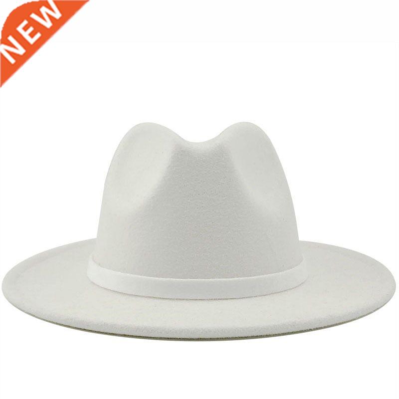 Men Women Wide Brim Wool Felt Jazz Fedora Hats British style