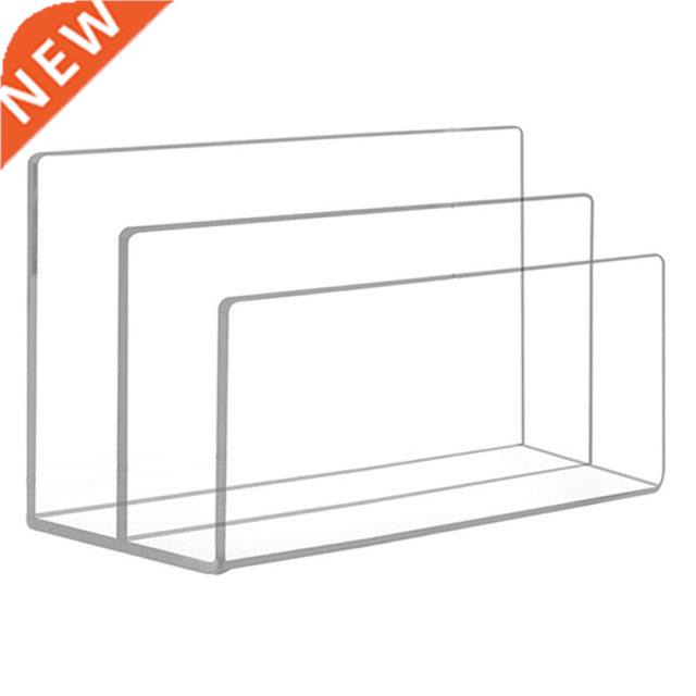 Desk Sorting Organizer 2 Compartments Acrylic File Rack Tran