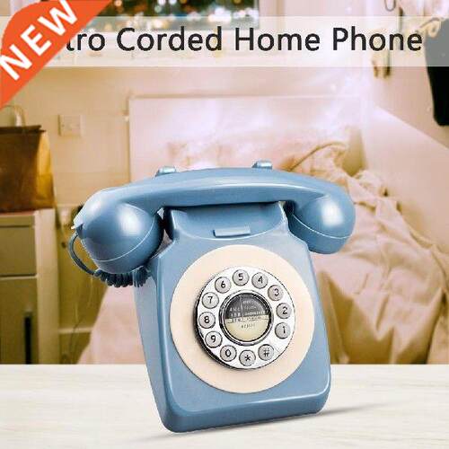 Blue Retro Telephone Europe America Telephone Landline