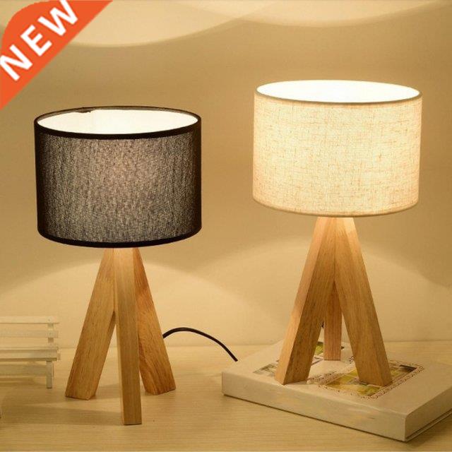Bedside Table Lamps with Fabric Shade for Home Indoor Night