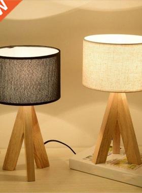 Bedside Table Lamps with Fabric Shade for Home Indoor Night