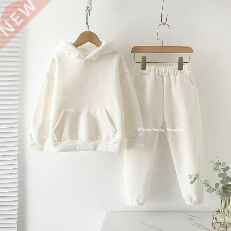 Baby Girl Boy Cotton Clothes Set Hoodie+Pant 2PCS Warm Fleec