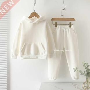 Baby Girl Boy Cotton Clothes Set Hoodie+Pant 2PCS Warm Fleec