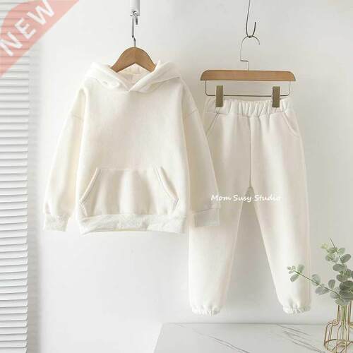 Baby Girl Boy Cotton Clothes Set Hoodie+Pant 2PCS Warm Fleec