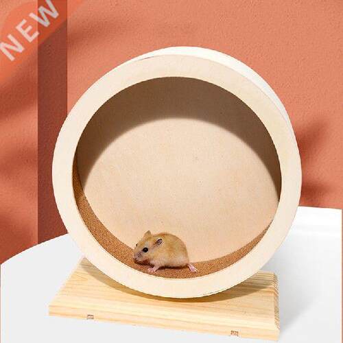 Hamster Running Wooden Wheel Toy Silent Rotatory Jogging