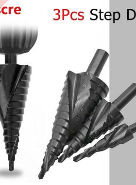 pcs HSS Spiral Grooved Step Drill Bit Cone Drill Bit Set Tr