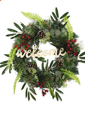 Christms Wreth rtificil Pine Lef Welcome Grlnd For