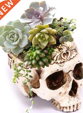 Halloween Flowerpot Skull Shaped Resin Vase Flower