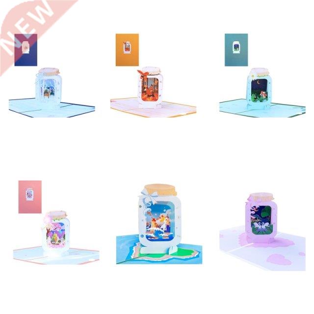 Handmade D Greeting Cards Bottle Scenery Pop Up Card for Mo