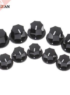 5pcs Black Amp Volume Tone Control Knobs 20/24mm Fit Bass