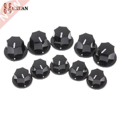 5pcs Black Amp Volume Tone Control Knobs 20/24mm Fit Bass